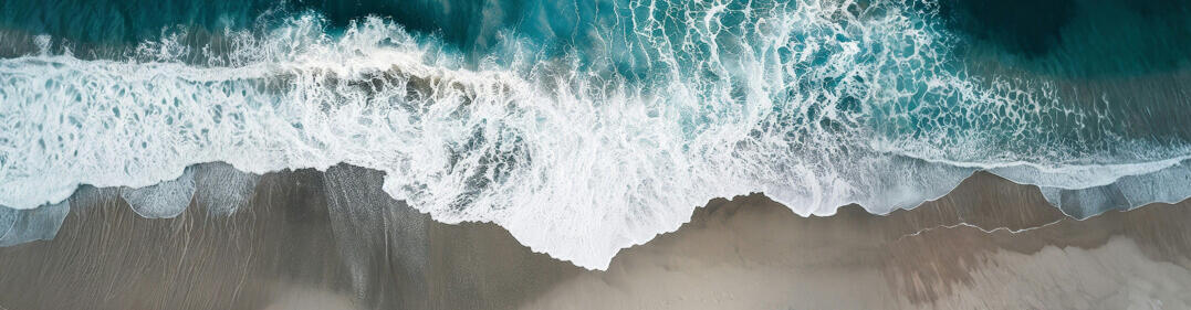 New Zealand beach drone imagery Waves on a New Zealand beach